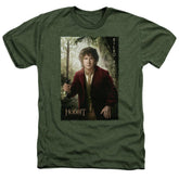 The Hobbit Bilbo Poster Men's 30/1 Heather 60 40 Poly Short-Sleeve T-Shirt